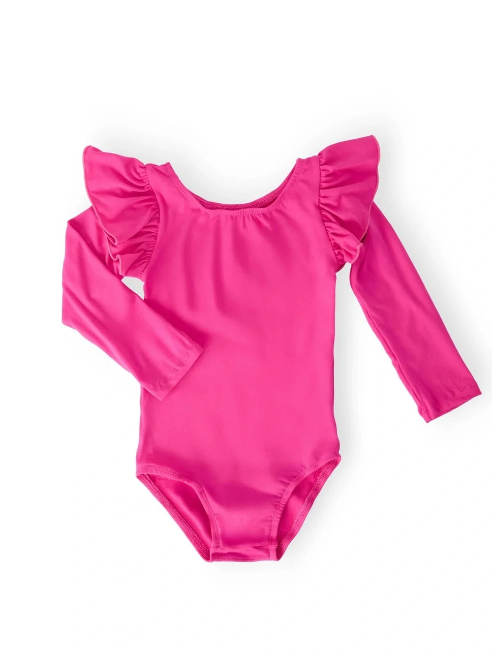 Kids Pink Ruffle-Sleeve Dance Leotard